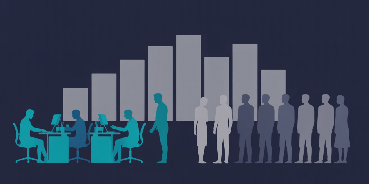 Illustration von Arbeitslosigkeit und Beschäftigung